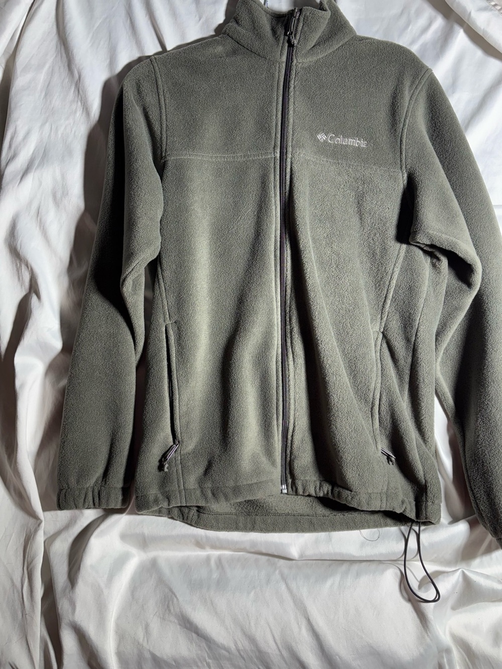 Columbia Olive Green Lightweight Full-Zip Fleece Jacket